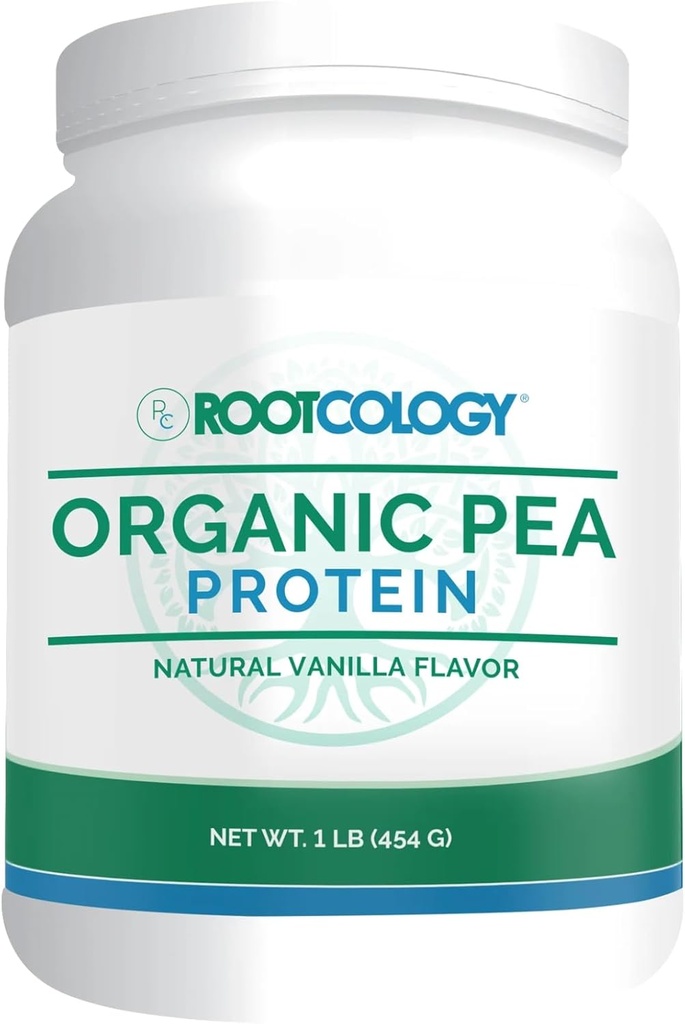 Rootcology by Dr. Izabella Wentz Silencio Orgánica Pea Protein ¦ USDA Certified Organic Pea Protein with 20g Plant Protein per Serving ← Natural Vanilla Flavor  454g / 15 Servings