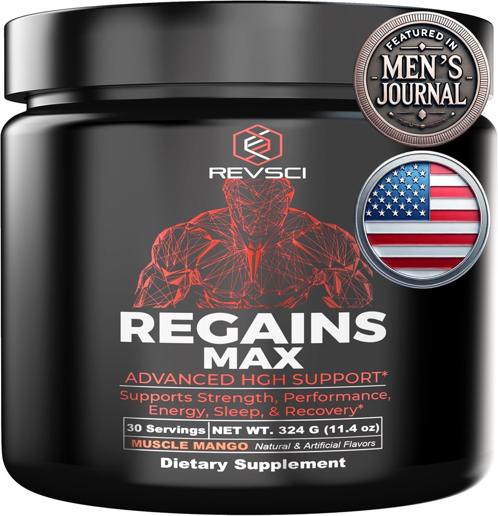 HGH Suplementos para Hombres &amp; Mujeres, REVSCI Regains Max Amino Acids Suplemento, Post Workout Recovery Powder, Anabolic Muscle Recovery &amp; Muscle Builder for Hombre, HGH Human Growth Hormone Booster Suplemento