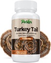 Parker Naturals Turquía Tail Mushroom Capsules - Suplemento orgánico de Mushroom para Immune System Health Support - 1000 mg Suplementos Premium de Mushroom - 120 cápsulas