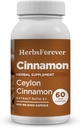 Herbsforever Ceylon Cinnamon Capsules General Wellness Support Suplemento High Potency 800 Mg Extract 60 Vege Capsules