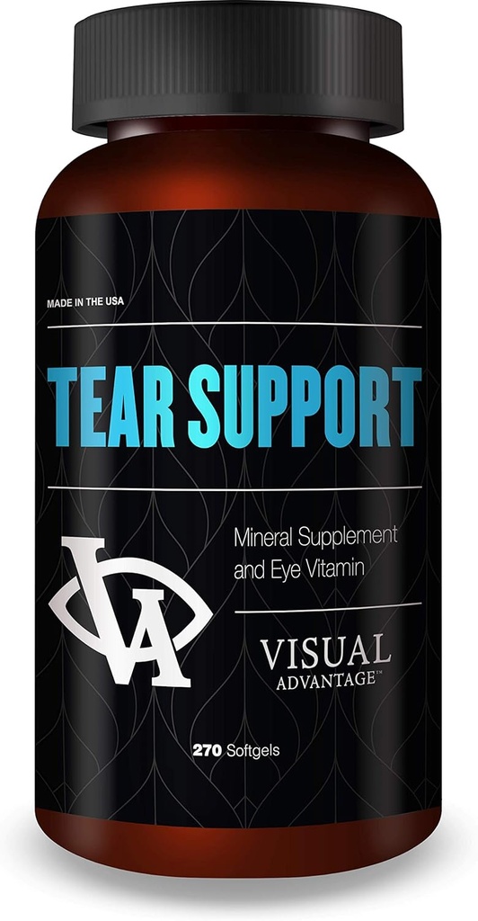 Soporte para el oído Vitaminas para los ojos secos - Suministro de 3 meses, 270 Softgels - Soporta la humedad del ojo " Lubricación, Omega-3, Gluten-Free, No GMO