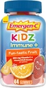 Emergen-C Kidz Vitamina C Immune Support Gummies Fun-Tastic Fruit 44CT incluye Zinc, Manganese, vitaminas B y vitamina D para volver a la escuela esencial
