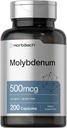 Horbaach Molybdenum Suplemento TEN 500mcg ANTE 200 Capsules TENIDO Amino Acid Chelate ANTE NO GMO, Gluten Free