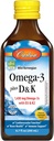 Carlson - Omega-3 + D &amp; K, 1430 mg omega-3s, 2000 UI (50 mcg) D3, 90 mcg K2 como MK-7, Heart Health, Bone Support, Lemon, 200 mL