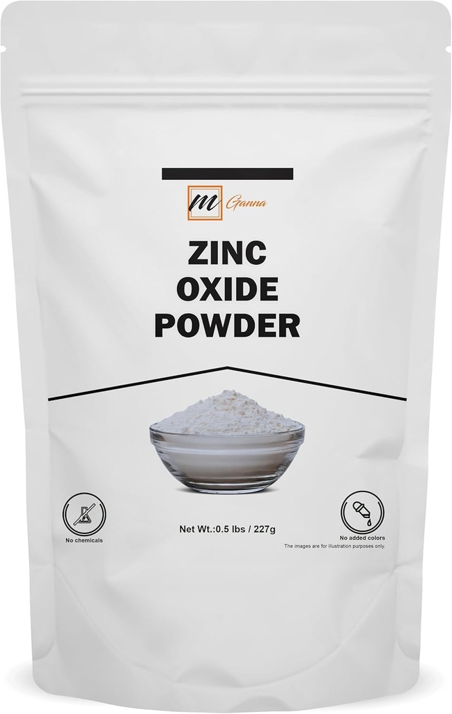 100% Natural Zinc Oxide Powder ← Micronized No-Nano partículas no coadas 0,5 LBS / 227 GMS