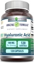 Amazing Formulas Hyaluronic Acid 100 Mg Suplemento Silencio Capsules Silencio No Gluten-Free Silencio Made in USA (1 Pack Silencio 120 Conde)