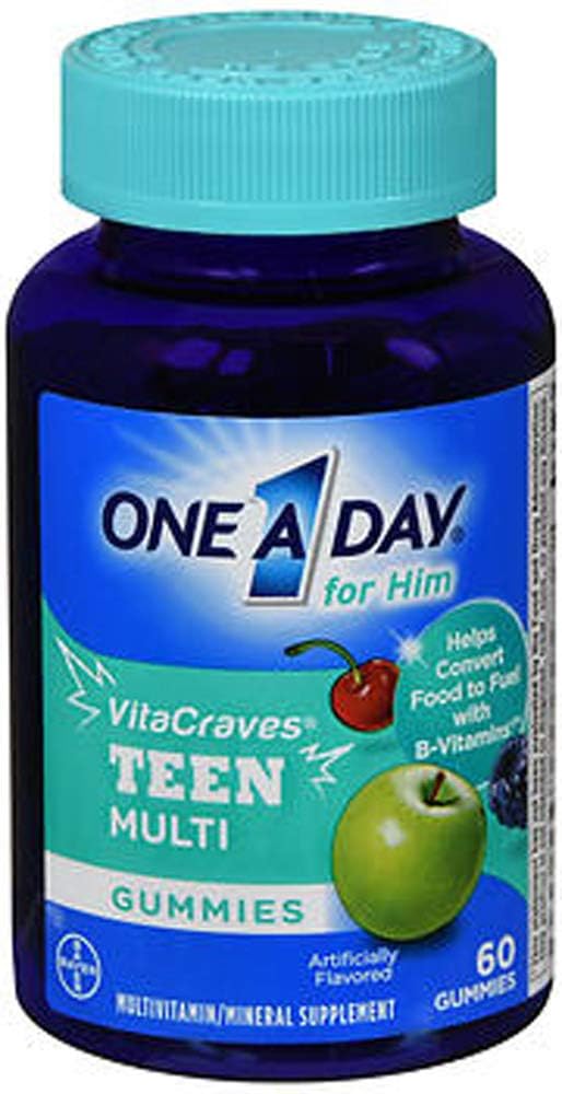 Un día VitaCraves Adolescentes para Él Gummies multivitamínicas, Suplemento con Vitamina A, Vitamina C, Vitamina D, Vitamina E y Zinc para Immune Health Support* &amp; 60 Cuenta (Pack of 2)