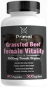Primal Being Grassfed Beef Female Vitality Supplement- Supports Hormonal Health, Fertility, Inflammation, Energy - 90 Capsules, 1500mg per Serving