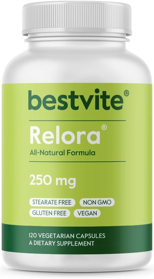 BESTVITE Filler-Free Relora 250mg (120 cápsulas vegetarianas) – Clínicamente investigado – No Stearates – Vegan – No Fillers – apoya la gestión de la tensión ocasional*