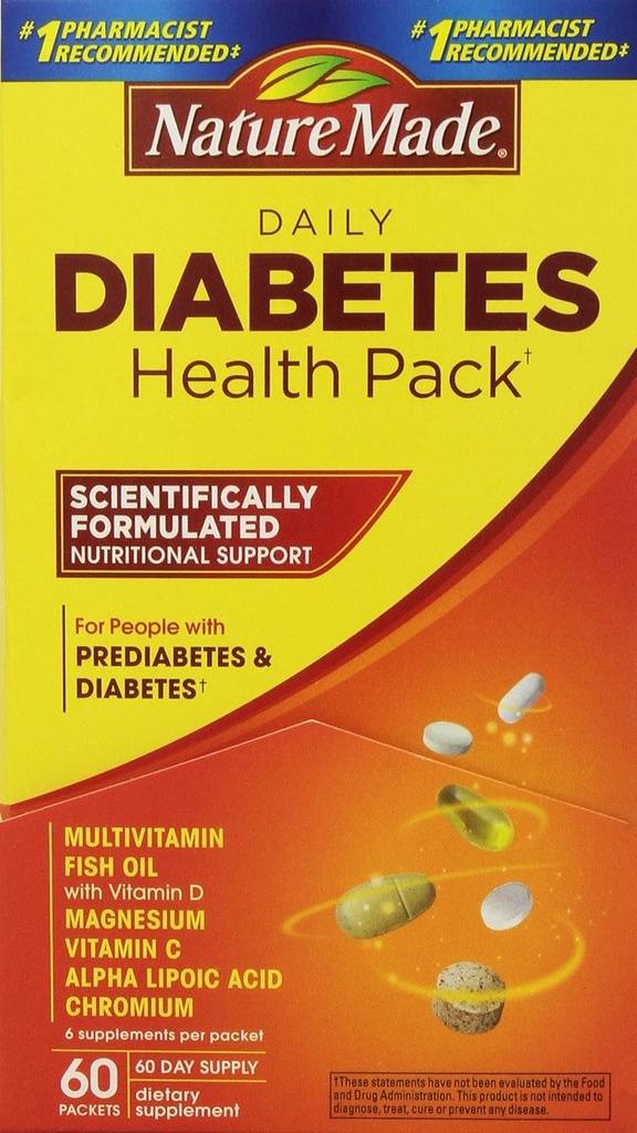 Paquete de Salud de Diabetes Naturales, 60 Packets