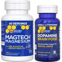 NATURAL STACKS Dopamine Brain Food + Magtech Magnesium Supplement Bundle - Supports Focus, Relax & Memory* - 240 cápsulas totales