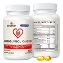Ubiquinol CoQ10-600mg-Softgel, Active Coq10 Ubiquinol Suplemento con Vitamina E &amp; Omega 3, 6, 9, High Absorption-Coenzyme-Q10, Powerful Antioxidant for Energy Production, Tested, 60 Con