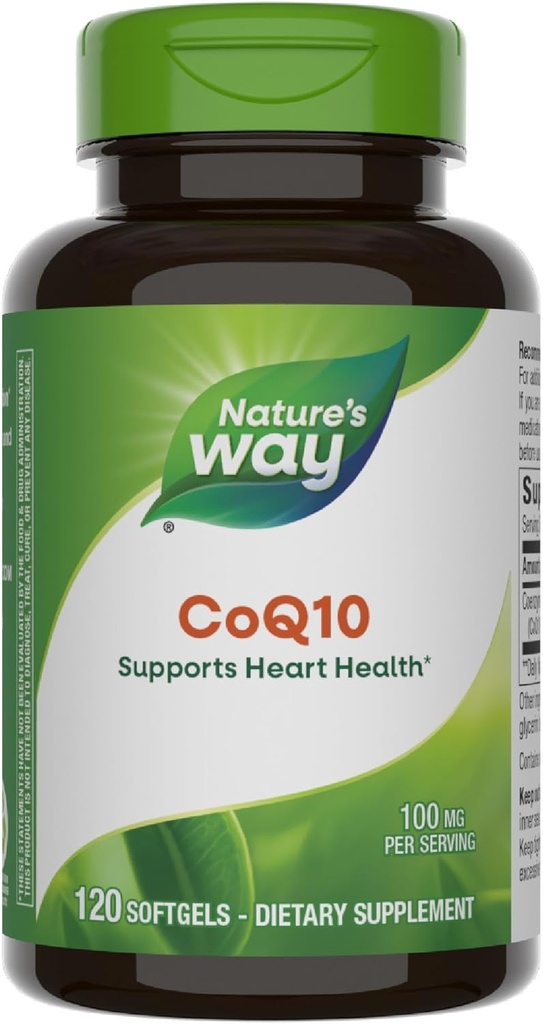 Nature's Way CoQ10 con Ubiquinone, soporta la salud cardíaca*, apoya la producción de energía celular*, 100 mg por ser, 120 Softgels