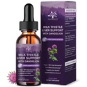 (2 Pack) Milk Thistle Liquid Drops Silymarin 1000mg, Liver Supplement Detox & Cleanse with Dandelion & Artichoke, Milk Thistle Organic Extract for Support Repair Liver Health, Vegan, Non-GMO, 1 Fl Oz