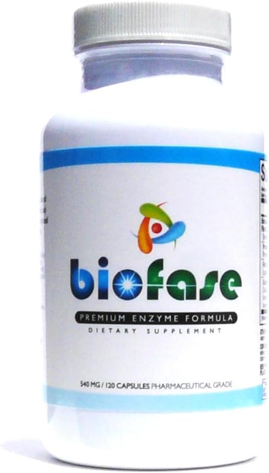 Biofase-Premium-Enzyme-Formula 120 Capsules - Biofilm Defense & Digestion - Enzimas sistémicos para apoyar la salud intestinal - ¡No Fillers!