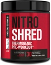Jacked Factory NITROSURGE Shred Pre Workout Suplemento - Energy Booster, Instant Strength Gains, Sharp Focus, Powerful Pumps - Nitric Oxide Booster & PreWorkout Powder - 30Sv, Black Cherry