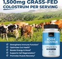 Colostrum Suplemento Extra Strength 1500mg Por Serving - Grass Fed Colostrum Capsules de Bovine First Milking, Apoya Gut Health and Immunity for Women and Men - Non-GMO, Gluten Free, 90 Count