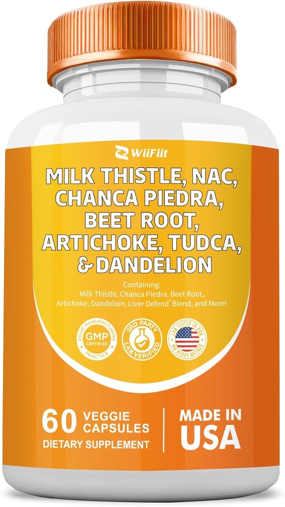 Milk Thistle 3000mg NAC Chanca Piedra 2000mg Beet Root 2000mg Artichoke 2000mg Tudca Dandelion Root 1000mg con Zinc Yarrow Turmeric Repair Supplement Plus Chicory,Mineral Supplements 60 Count