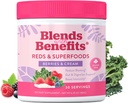 360 Fundamentos de Nutrición con Beneficios Rojos &amp; Superalimentos para Antioxidantes Naturales y Polifenoles, con Frutas & verduras, Digestión Probiótica, Energía diaria - Cerezas &amp; Crema - 30 Servimientos