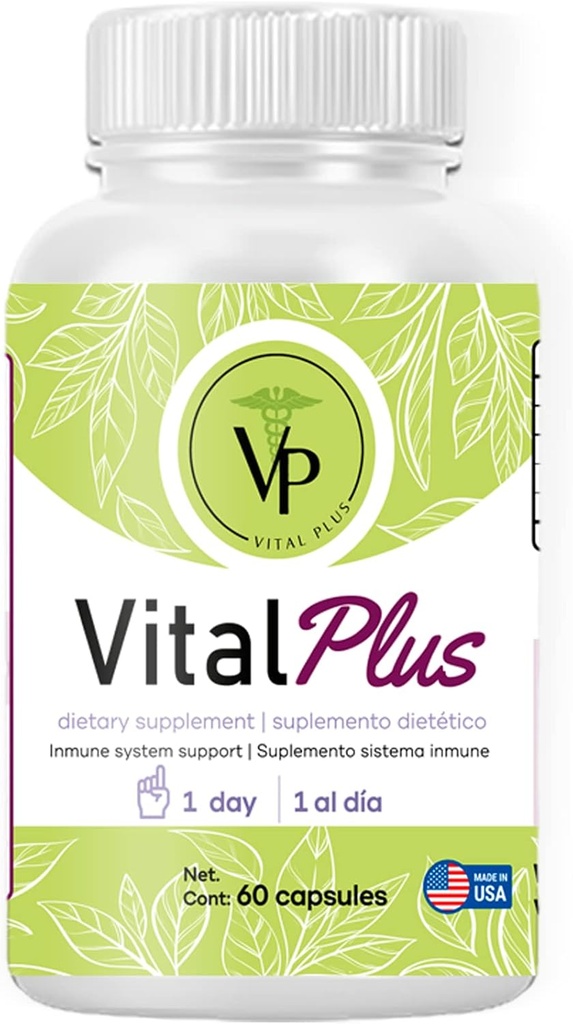 Vital Plus - Tratamiento para las venas varicosas y la estructura conjunta de soporte - Suplemento energético - 100% orgánico 60 cápsulas