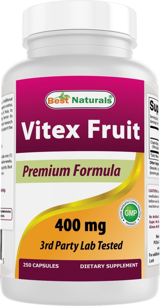 Best Naturals Vitex Chasteberry 400 mg 250 cápsulas (Pack of 2)