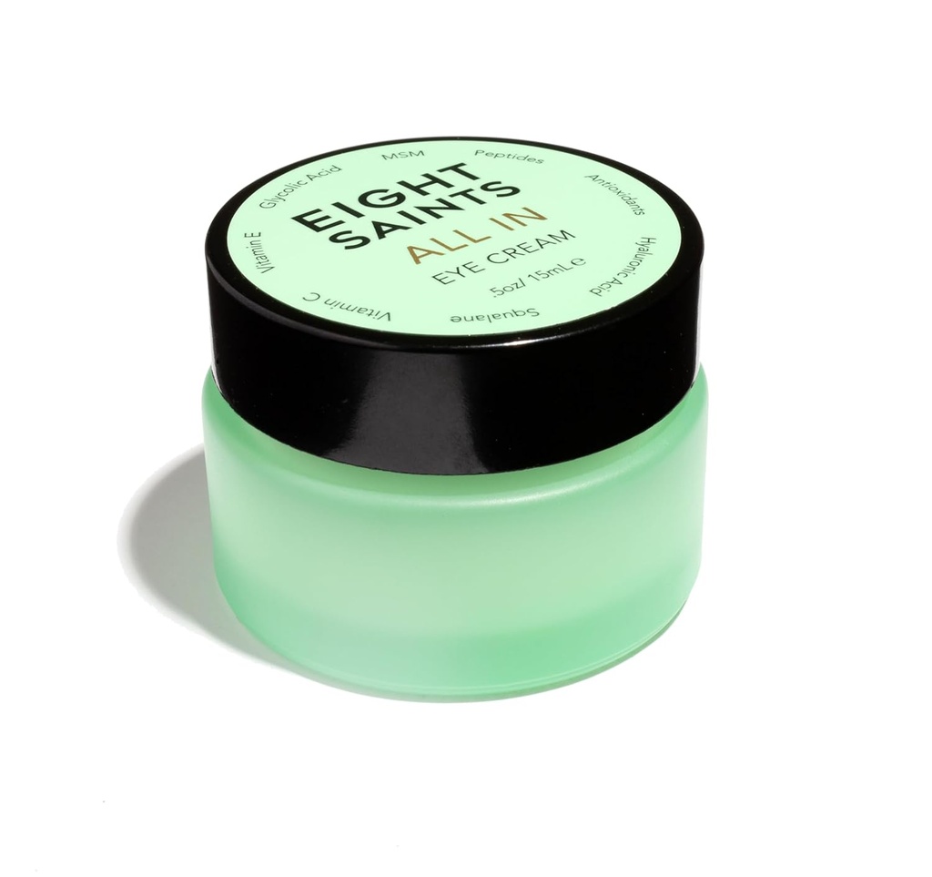 Ocho santos cuidado de la piel todo en la crema del ojo, el envejecimiento natural y orgánico bajo la crema del ojo para reducir la pureza, las arrugas y bajo los ojos bolsas, círculos oscuros bajo tratamiento del ojo, 0,5 onzas