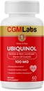 Ubiquinol 100MG Active " Non-Oxidized(Reduced) Form of CoQ10 -Strong antioxidant Dietary Supplement, Supports Health, Healthy Cholesterol - 60 Softgels by CGM Labs