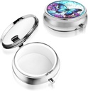 Sibba Portable Medicine Pill Case, Travel Multi-Functional Moisture Proof Pill Box for Purse " Pocket, Cute Metal Medicine Pill Organizer Box for Vitamins, Fish Oil " Supplements (Butterfly)