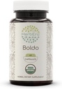 HerbEra Boldo USDA Organic 60 Capsules Silencio Natural Herbal Suplemento Silencio Certified Organic Vegetarian Capsules and Organic Boldo (Peumus boldus) Leaf seco (60 cápsulas)