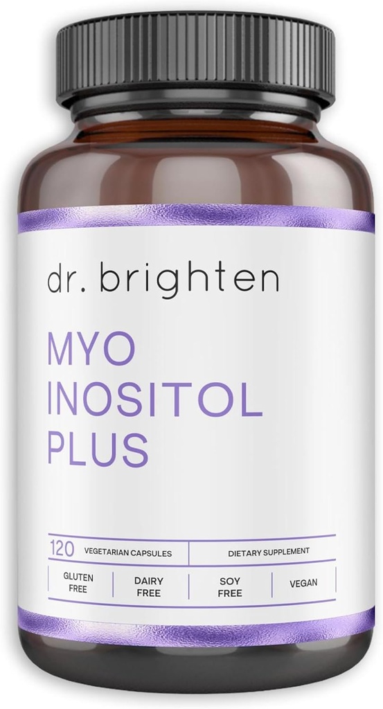 Dr. Brighten Myoinositol Plus - Doctor Fórmula de Myo- y D-Chiro-Inositol para apoyar los síntomas PCOS, equilibrio hormonal, función ovárica saludable y ciclos menstruales regulares