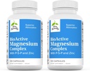 Complejo de Magnesio BioActivo de Terry Naturalmente - Bono &amp; Heart Health Support - Suplemento con Vitamina B6, Zinc &amp; Magnesio - Pyridoxal-5-Phosphate Vegan Capsule Suplemento - 120 Capsules (Pack of 2)