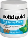 Solid Gold No Poo Chews for Dogs - Coprophagia Deterrent & Stool Eating Deterrent for Dogs That Eat Dog Poop - Stop Eating Poop Chews with Peppermint &amp; Probiotics for Gut & Breath Aid Support - 60ct