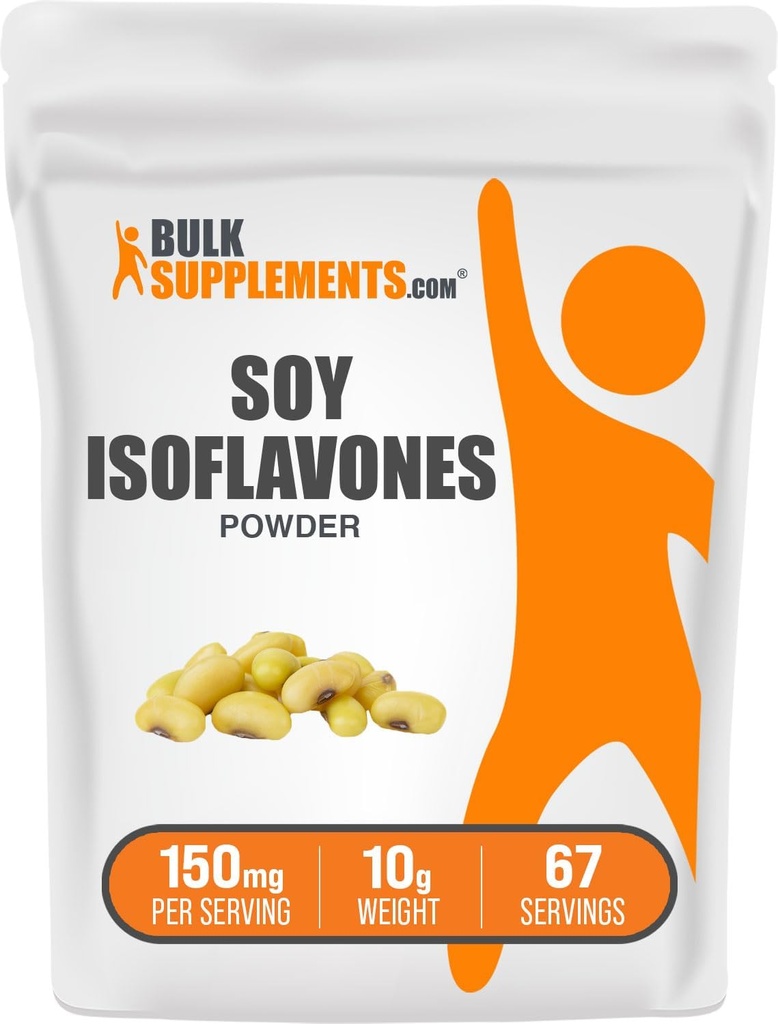 BulkSupplements.com Soy Isoflavones Polvo - Soy Isoflavones 150mg, Isoflavones Suplemento para Mujeres - para el soporte de bonificación, Puro &amp; Gluten Gratis - 150mg por Serving, 10g (0.35 oz)