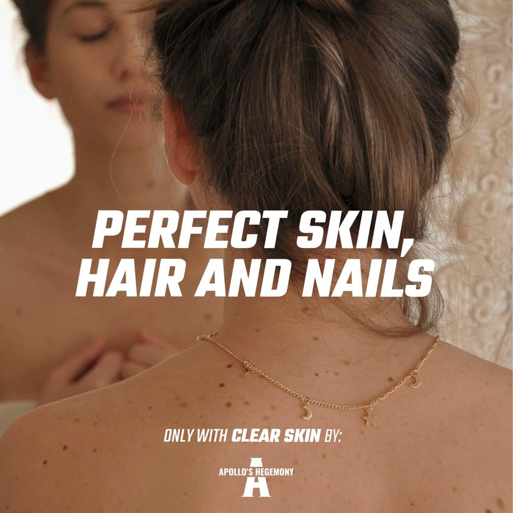 Hegemonía de APOLLO - 180 cápsulas veganos - Vitamina B5 200mg (Acido piantoténico) y Acetyl-L-Carnitina 70mg, Anti-Acné, Salud de la piel mejorada, Suplemento vitamina B5