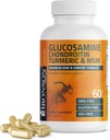 Bronson Glucosamine Chondroitin Turmeric " MSM Advanced Joint " Cartilage Formula, Supports Healthy Joints, Mobility & Cartilage - Non-GMO, 60 cápsulas