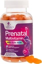 Vitaminas prenatales para las mujeres 1335mcg - Vitaminas de Embarazo Gummies con ácido fólico, vitamina A, C, D3, B12, B6 - Gummy multivitamina prenatal para el apoyo fetal, Mujeres de Enfermería embarazadas - 120 Gummies