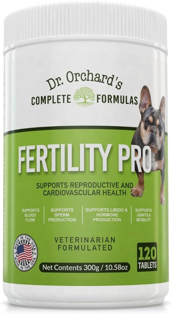Dr. Orchards Fertility Pro for Dogs - Vet Formulated - para Hombres y Mujer -120ct