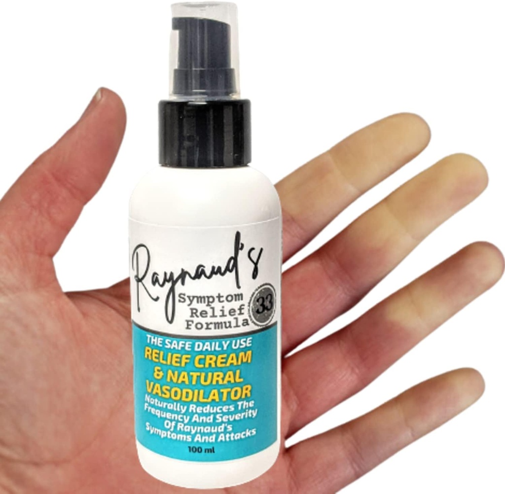 Raynaud's Symptom Relief Topical Treatment Cream Get Rid of Painful Cold White Stiff Fingers and Toes. Natural Vasodilator Fórmula mejora la circulación y las manos y los pies de calentamiento.