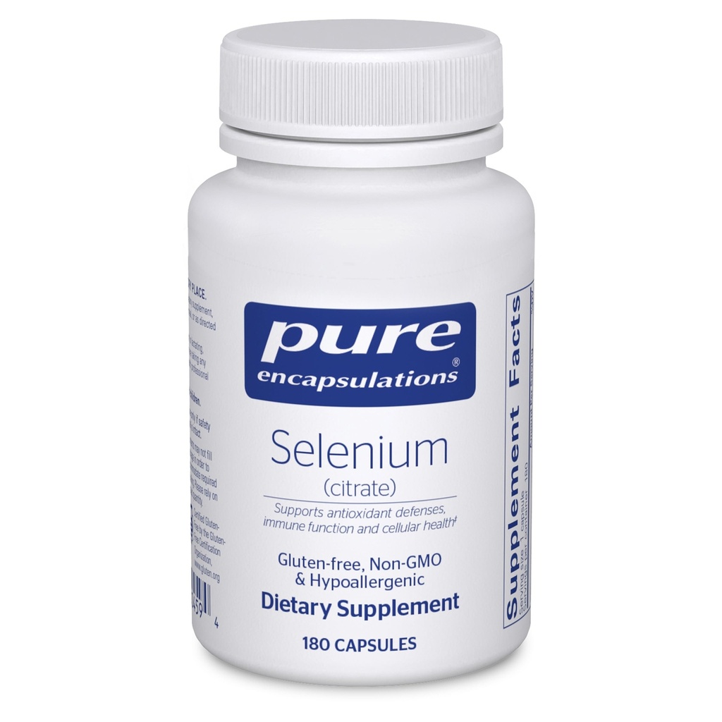 Pure Encapsulations Selenium (Citrate) - for Immune System Support & Cellular Health - Antioxidant Supplement - Supports Blood Flow* - Gluten Free & Vegan - 180 Capsules