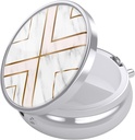 Nipichsha Pill Box, Small Pill Case for Purse & Pocket, Cute Travel Medicine Organizer, Portable Medicine Container Holder to Hold Vitamins, Medication, Fish Oil &amp; Supplement, Geometry Marble