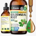 BIO KRAUTER Goldenseal Tincture - Vegan Lung Cleanse & Detox - Golden Seal Herb Suplemento - Alcohol &amp; Sugar Free Drops - 4 Fl.Oz.