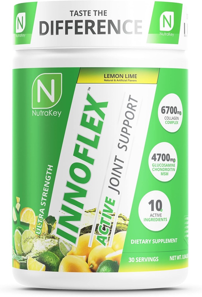 NutraKey Innoflex Glucosamina con Condroitina, Msm, Hyaluronic Acid y Collagen, 1500mg