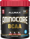 ALLMAX Nutrición AMINOCORE BCAA, Blue Raspberry - 945 g Polvo - 8.18 Gramos de ácidos de cadena ramificados por ser - con vitaminas B - No Fillers o Aminos no-BCAA - Sugar Gratis - 90 Servings
