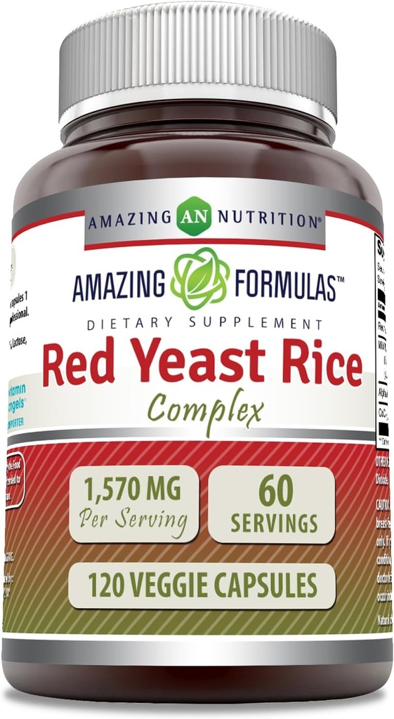 Impresionantes Fórmulas Red Yeast Rice Complex ← 1570 Mg Por Serving  durable 120 Veggie Capsules  durable with Alpha Lipoic Acid, CoQ10, Milk Thistle Extract ← Made in USA