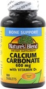 Carbonato de calcio Blend de la naturaleza 600 mg con D3 400 UI 100 Tabletas,(Pack of 1), 079854016819