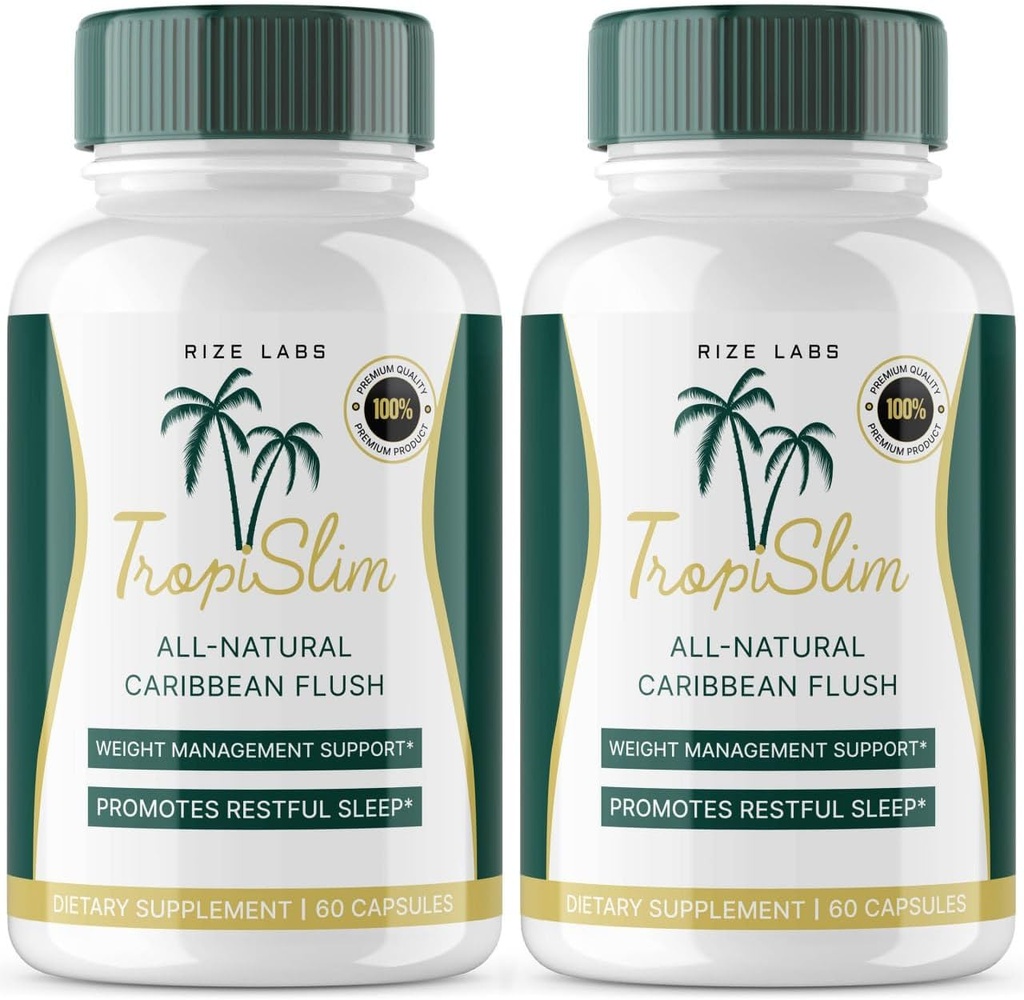 Tropislim, Tropislim All Natural Caribbean Flush, Weight Loss Supplement, Tropislim Slimming Capsules for Women, Healthy Lifestyle + Leaner Physique, Tropical Reviews (120 cápsulas)