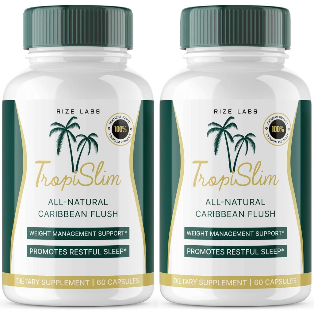 Tropislim, Tropislim All Natural Caribbean Flush, Weight Loss Supplement, Tropislim Slimming Capsules for Women, Healthy Lifestyle + Leaner Physique, Tropical Reviews (120 cápsulas)