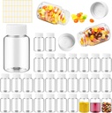 Lamoutor 30Pcs Clear Pill Bottle Plastic Medicine Bottle Empty Reagent Chemical Containers with Caps for Liquid Solid Powder Medicine 30ML