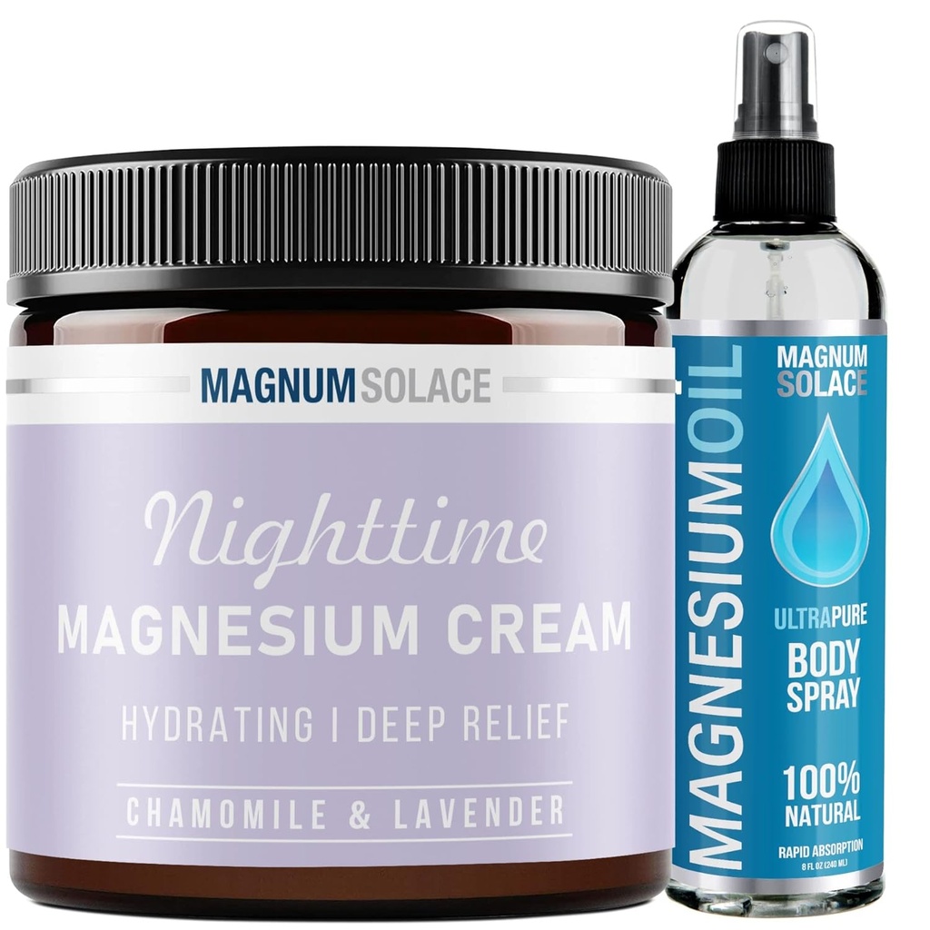 Crema de magnesio nocturna y aceite de magnesio - 2 Pack Bundle