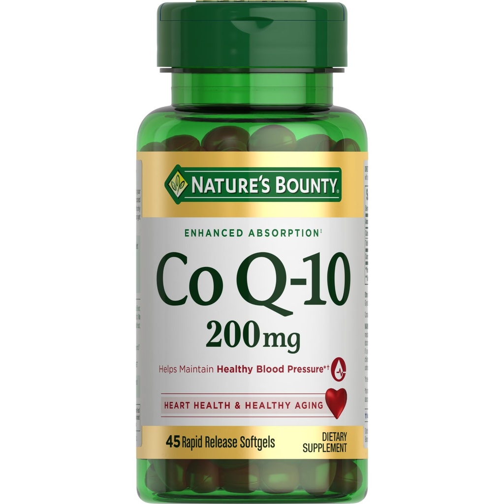 Nature's Bounty CoQ10, Heart Health and Healthy Aging, Dietary Supplement, 200mg, 45 Rapid Release Softgels